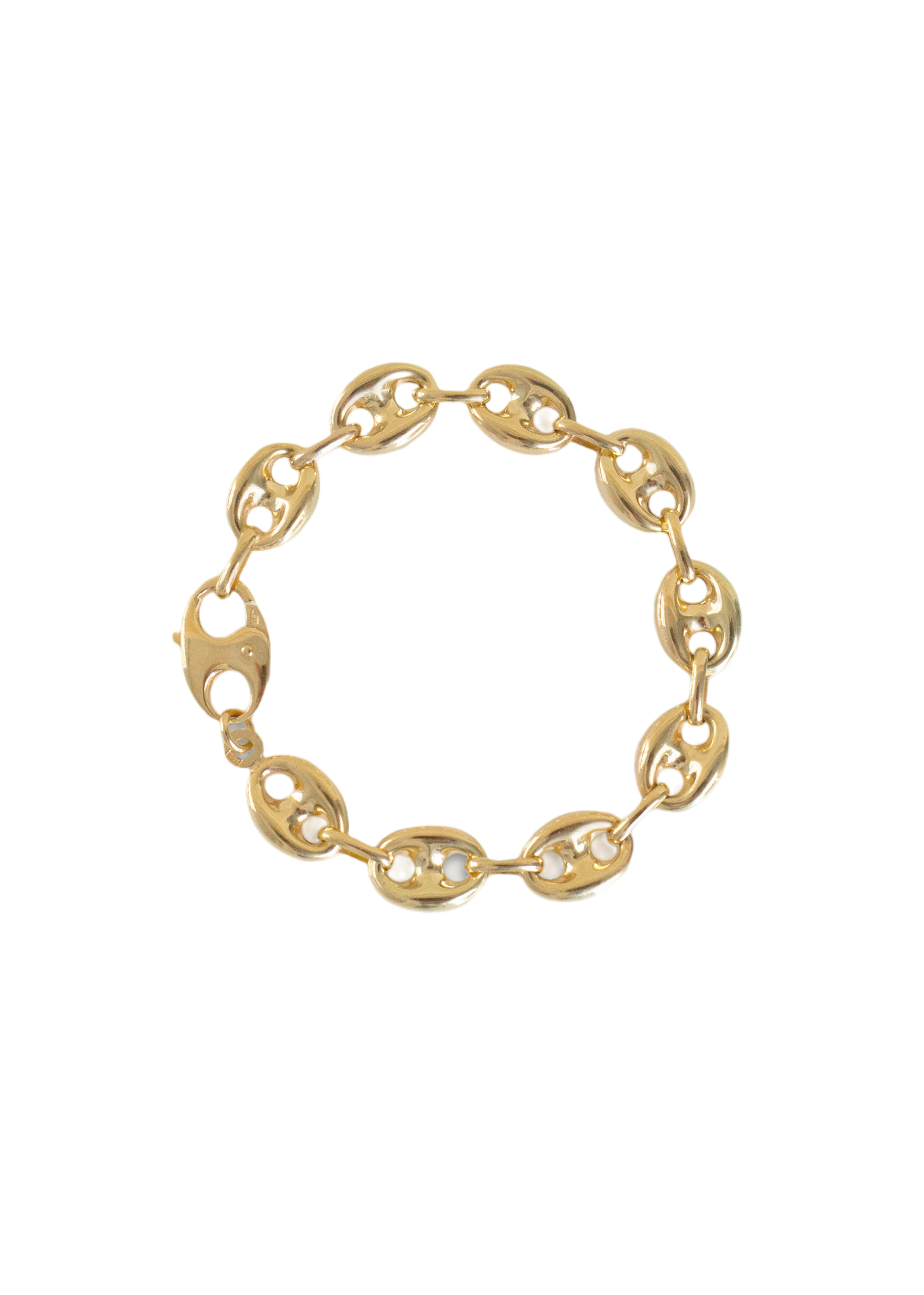 Puffed mariner chain bracelet gold